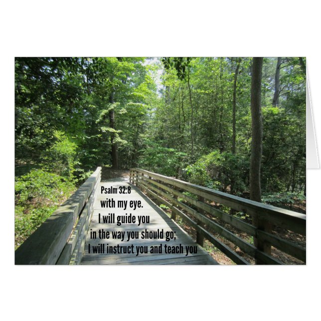 Psalm 32:8 Jag ska lära dig och lära dig.. Hälsningskort (Framsidan Horizontal)