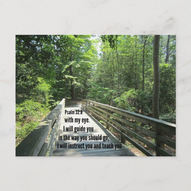 Psalm 32:8 Jag ska lära dig och lära dig.. Vykort (Framsida)