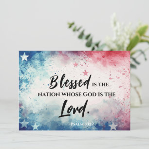 Psalm 33:12 Bläst är nationalens platta kort