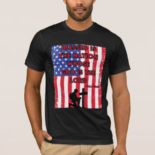 Psalm 33:12 Fosterländsk Kristall T-Shirt