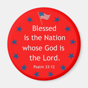 Psalm 33:12 (patriotisk) magnet