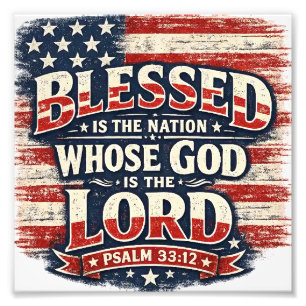 Psalm 33:12 Salig är den nation Patriotisk Foto