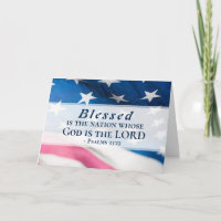 Psalm 33:12 Salig är nationen USA Flagga 