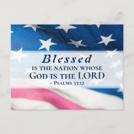 Psalm 33:12 Salig är nationen USA Flagga Vykort