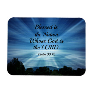 Psalm 33:12 Välsignad är den nation vars Gud är.. Magnet