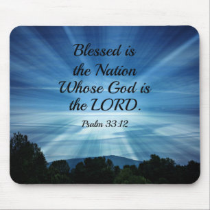 Psalm 33:12 Välsignad är den nation vars Gud är.. Musmatta