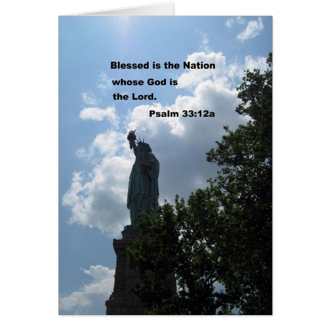 Psalm 33:12a hälsningskort (Framsidan)