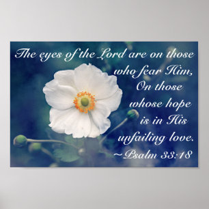 Psalm 33:18 Hoppet i kärlek, skript Poster