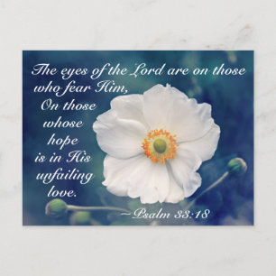 Psalm 33:18 Hoppet i kärlek, skript Vykort