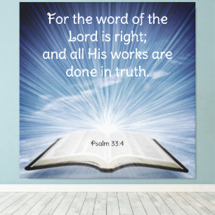 Psalm 33:4 canvastryck