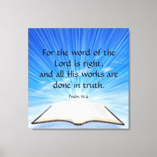 Psalm 33:4 canvastryck