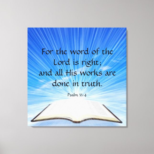 Psalm 33:4 canvastryck (Framsida)