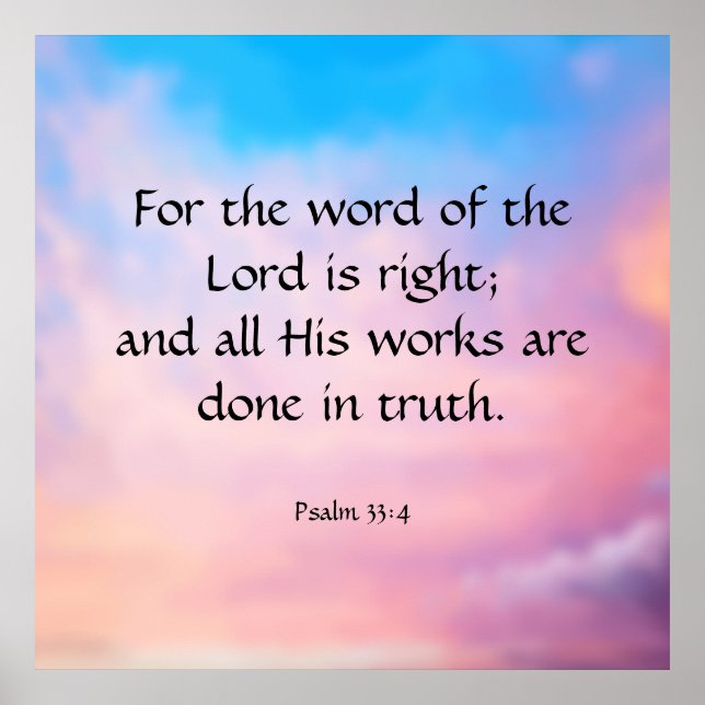 Psalm 33:4 poster (Framsidan)
