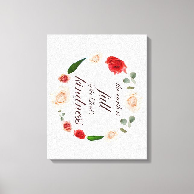 Psalm 33, Fullt Kindness, Botanic Canvastryck (Framsida)