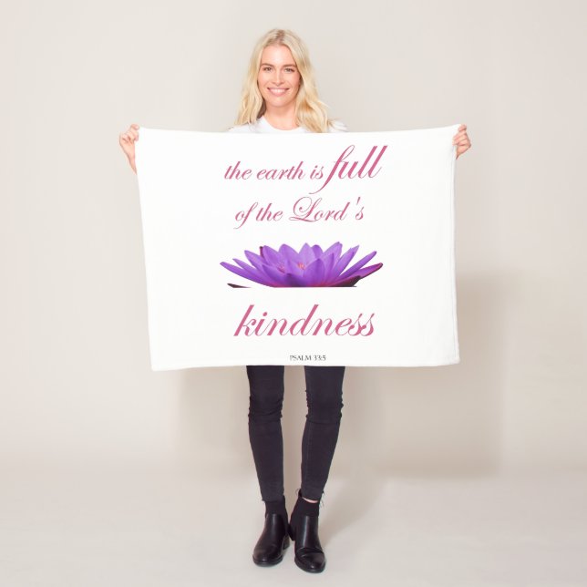 Psalm 33 lila lotus kinatiitet fleecefilt (På plats)