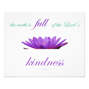 Psalm 33 lila lotus kinatiitet fototryck