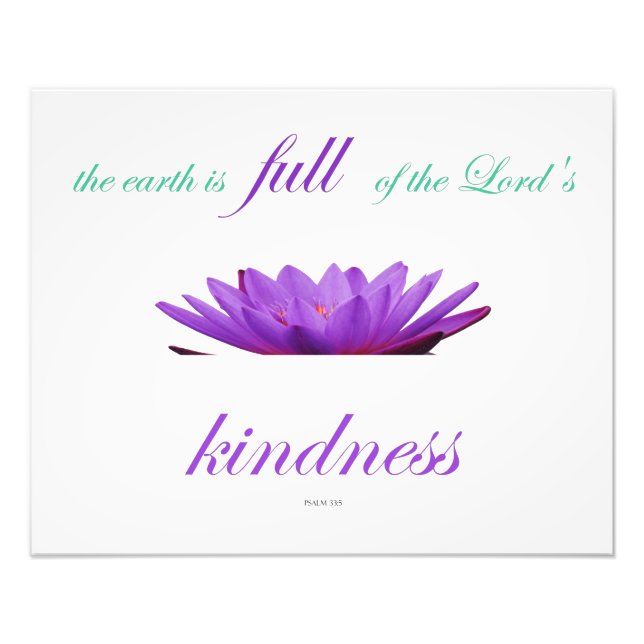 Psalm 33 lila lotus kinatiitet fototryck (Framsidan)