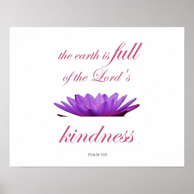 Psalm 33 Skrift med blomsterkonst Poster (Framsidan)