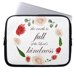 Psalm 33 Skript med Blommigt Art Laptop Fodral