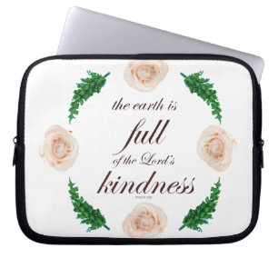 Psalm 33 Skript med Blommigt Art Laptop Fodral