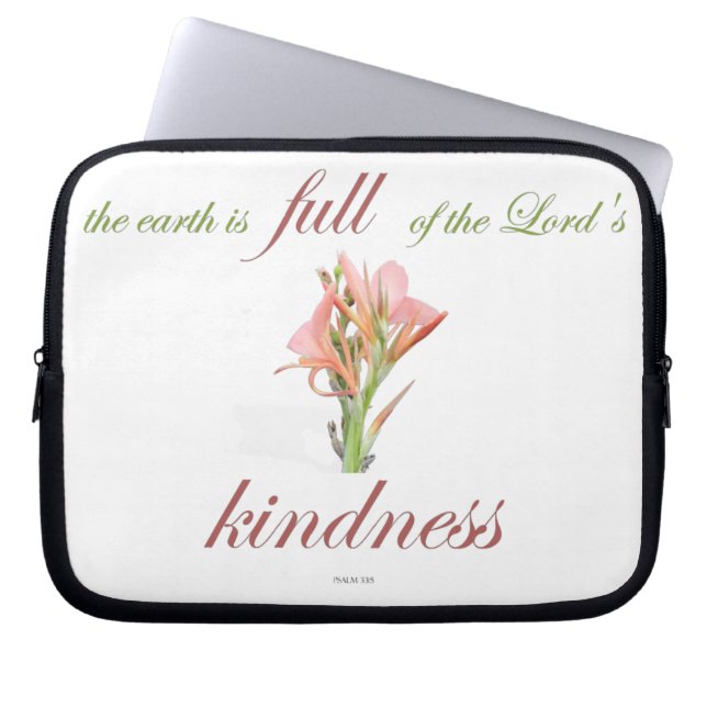 Psalm 33 Skript med Blommigt Art Laptop Fodral (Framsidan)