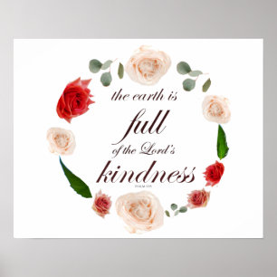 Psalm 33 Skript med Blommigt Art Poster