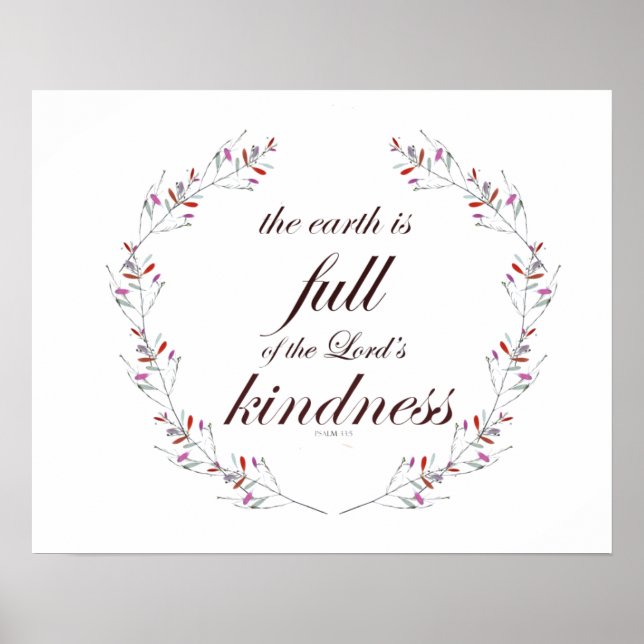 Psalm 33 Utandning av Blommigt i manskript Poster (Framsidan)