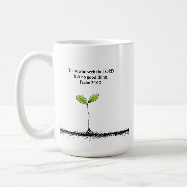 Psalm 34:10 Christian Bible Mug Encouragement Gift Kaffemugg (Vänster)