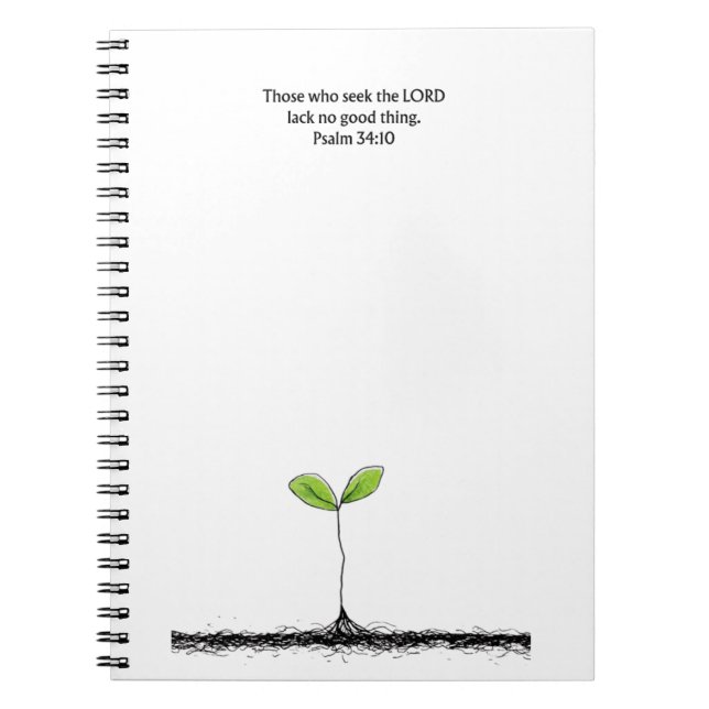 Psalm 34:10 Scripture Notebook | Writing Journal Anteckningsbok (Framsidan)