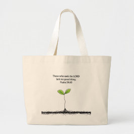 Psalm 34:10 Tote Bag Christian Encouragement Gift Jumbo Tygkasse