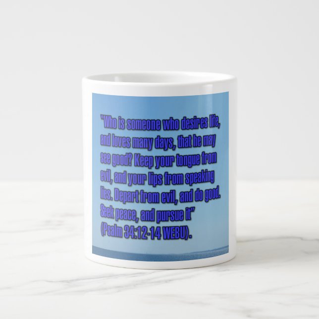 Psalm 34:12-14 WEBU Mugg Jumbo Mugg (Framsidan)