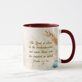 Psalm 34:18 Herren är nära brokenhearted Bible Mugg