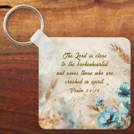 Psalm 34:18 Herren är nära brokenhearted Bible Nyckelring