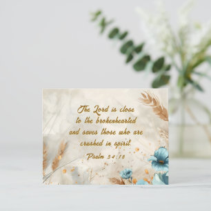 Psalm 34:18 Herren är nära brokenhearted Bible Vykort