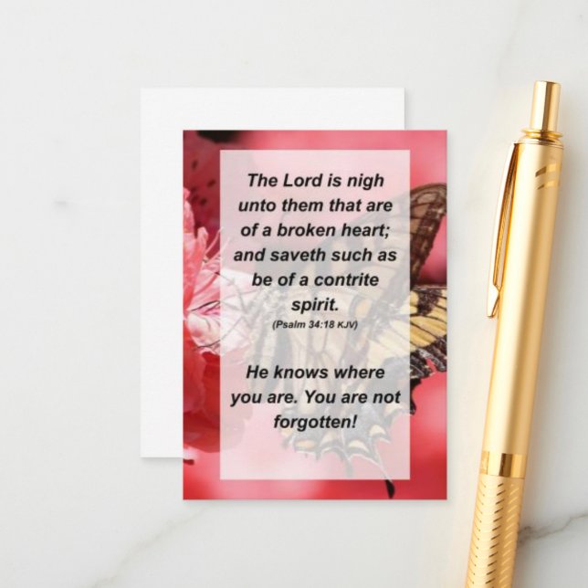 Psalm 34:18 Herren är nära dem som är av Tilläggskort (Fram/Back In Situ)