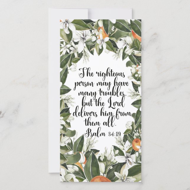 Psalm 34:19, Bibelbokmärke med vattenfärg (Framsida)