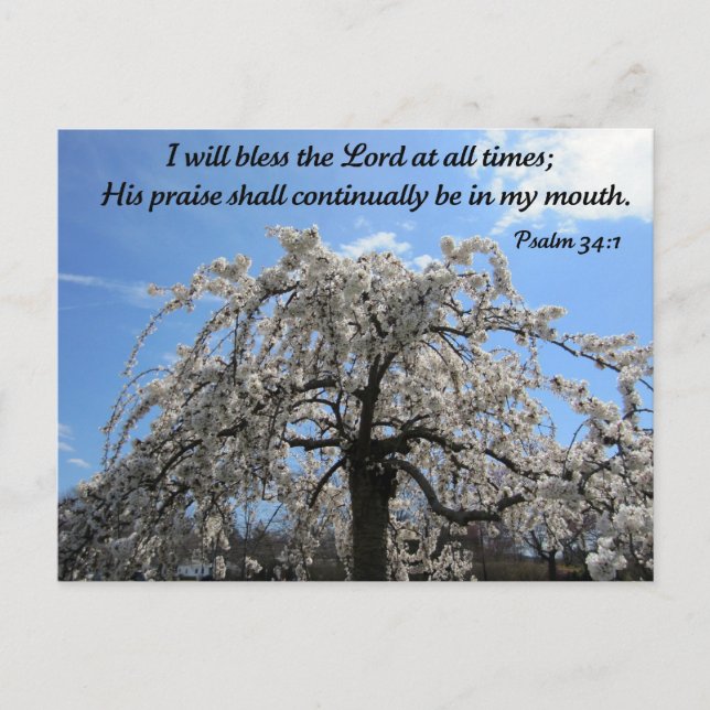 Psalm 34:1 vykort (Framsida)