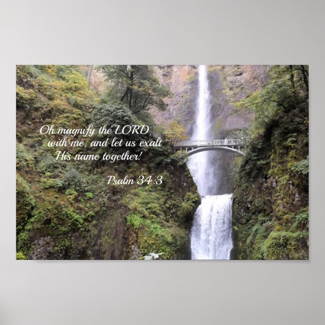 Psalm 34:3 Förstora Herren med mig Poster (Framsidan)