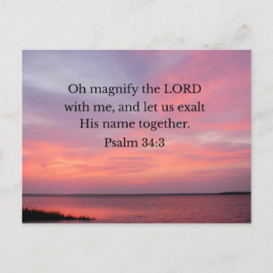 Psalm 34:3 Förstora Herren med mig Vykort