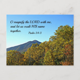 Psalm 34:3 O förstorar Herren med mig... Vykort