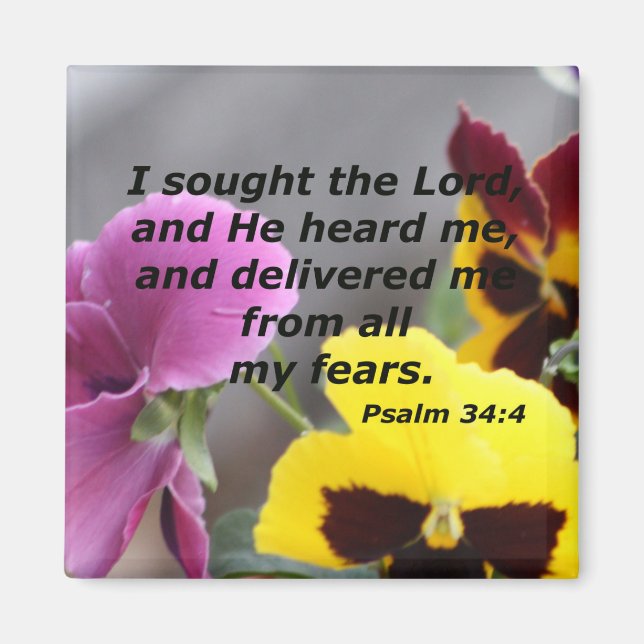 Psalm 34:4 magnet (Framsidan)