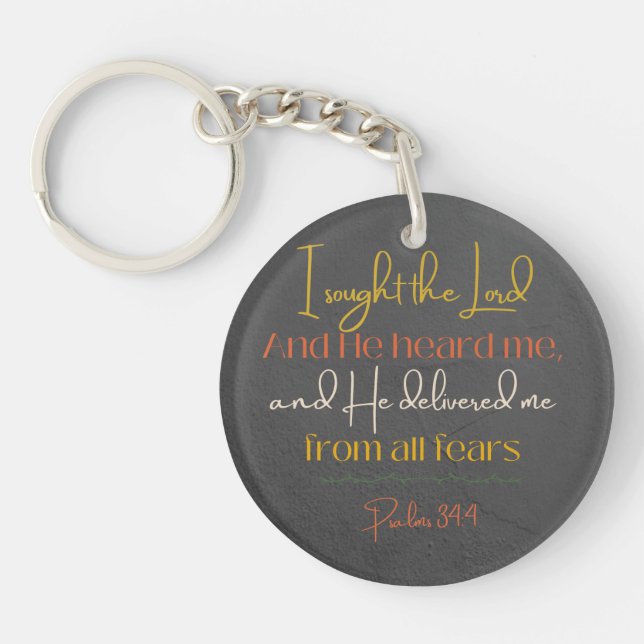 Psalm 34:4-nyckelkedja (Framsidan)