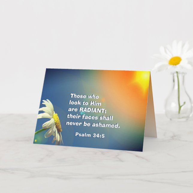Psalm 34:5 De som tittar på honom är RADIANT Bible Kort (Liten växt)