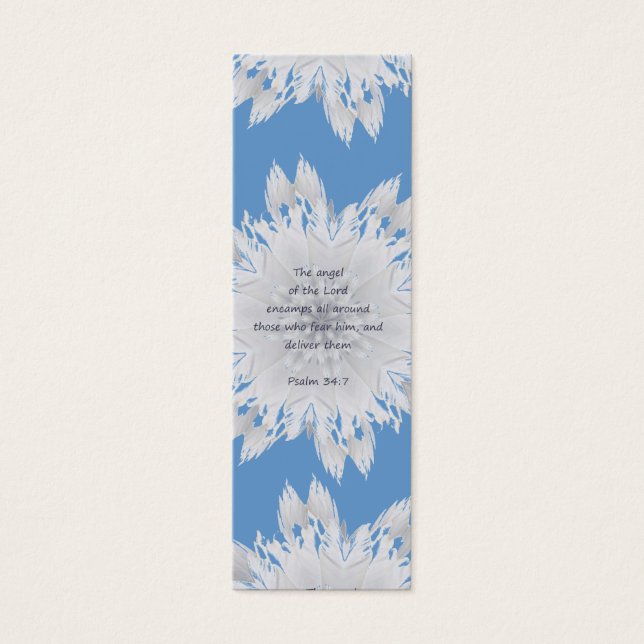 Psalm 34:7 Angel Scripture Bible Bookmark Litet Visitkort (Framsidan)