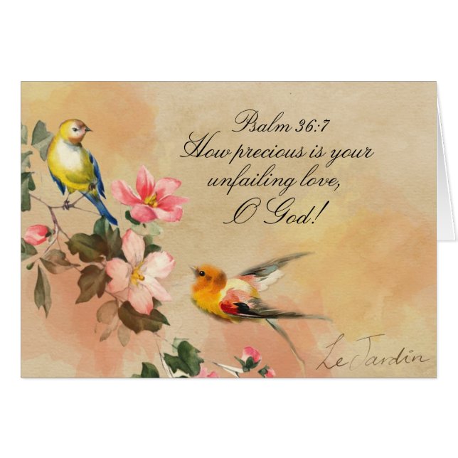 Psalm 36:7 Ditt osvikliga Kärlek-GUD, kort (Framsidan Horizontal)