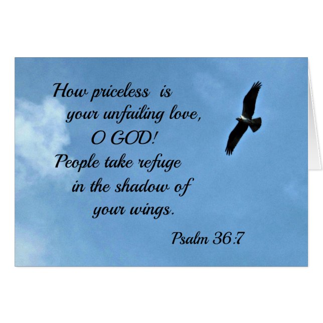 Psalm 36:7 hälsningskort (Framsidan Horizontal)