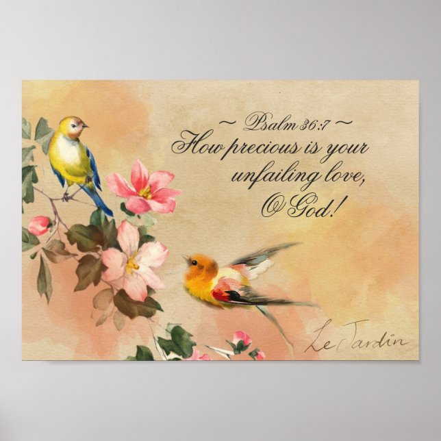 Psalm 36:7 Hur värdefullt är ditt osvikliga kärlek Poster (Framsidan)