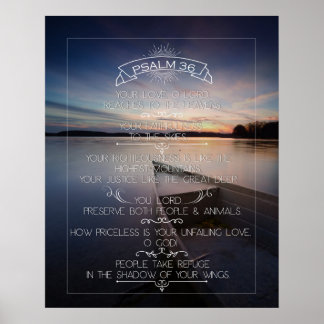 Psalm 36 Wall Art Poster 16 x 20 tum, inspiratione