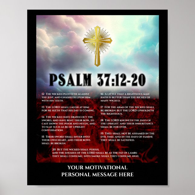 Psalm 37:12 Thru 20 Wicked och höger Poster (Framsidan)
