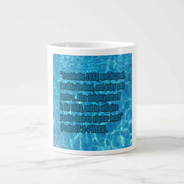 Psalm 37:3-4 WEBU Mug Jumbo Mugg (Framsidan)